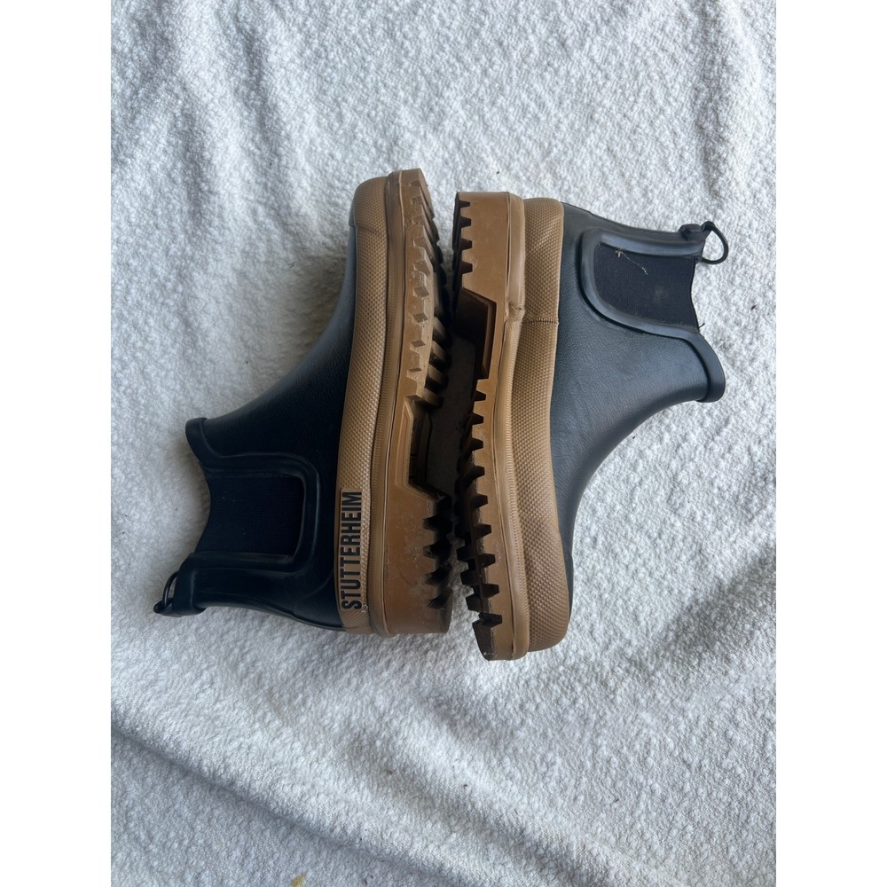 TUTTERHEIM x Novesta Chelsea Rain Boots Black & Gum Lug Sole EU 37